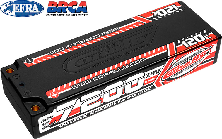Voltax 120C LiPo Battery 7200mAh 7.4V Stick 2S 4mm B