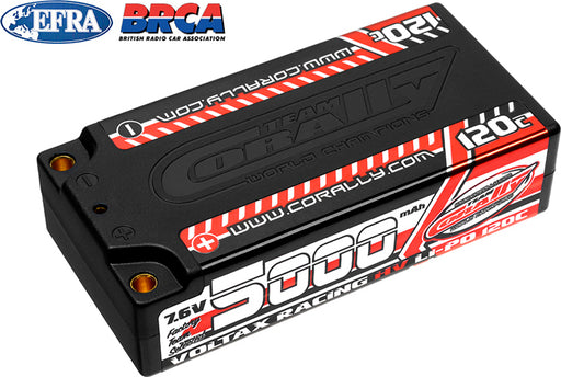 5000mAh - 7.6v 2S Voltrax Shorty Hardcase Lipo Battery -
