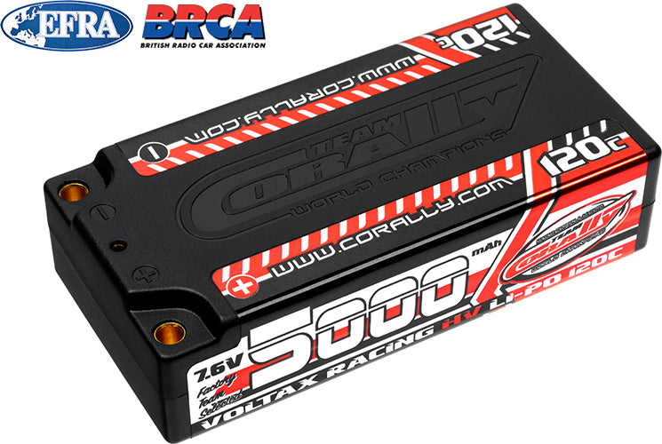 5000mAh - 7.6v 2S Voltrax Shorty Hardcase Lipo Battery -