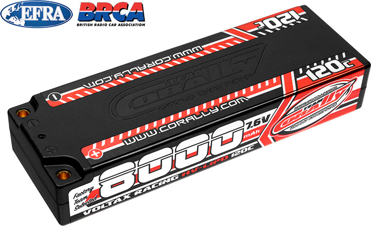 8000mAh 7.6v 2S 120C Voltax Hardcase Lipo Battery - 4mm