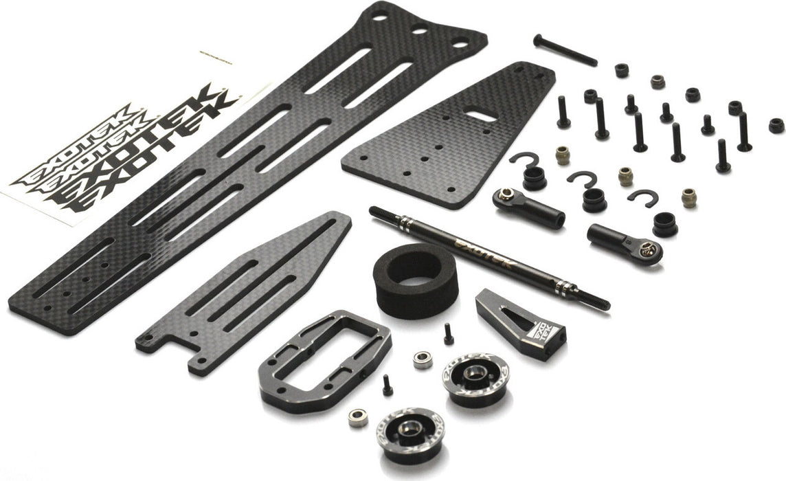 DR10M PRO WHEELIE BAR SET 3mm cf with single wheel style
