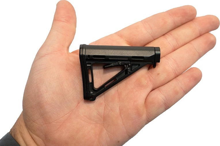 Mini Adjustable Milspec Stock, Fits AR15 Base Models