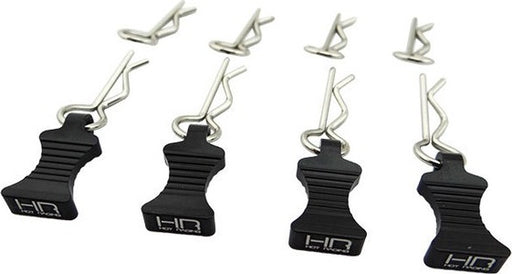 1/10 Black Alum EZ Pulls, 4pcs and Body Clips (8pcs)