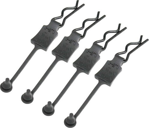 Body Clip Retainers, for 1/8 Scale, Black Chrome (4pcs)