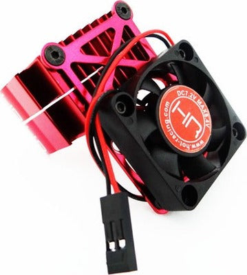 Clip-On Two-Piece Motor Heat Sink w/ Fan, Red