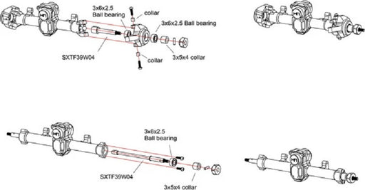 Replacement Front Axles, for SXTF39W04
