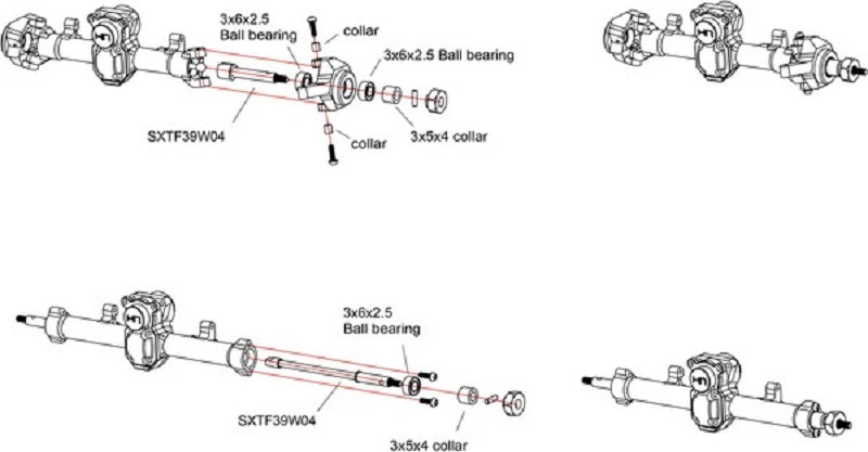 Replacement Front Axles, for SXTF39W04