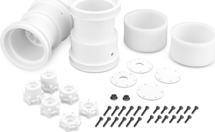 Tribute-2.6x3.6" Monster Truck wheel w/ adaptors-White