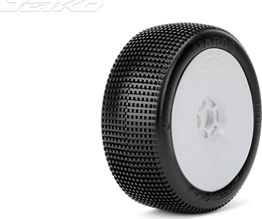 Marco 1/8 Buggy Tires Mounted on White Dish Rims, Super Soft