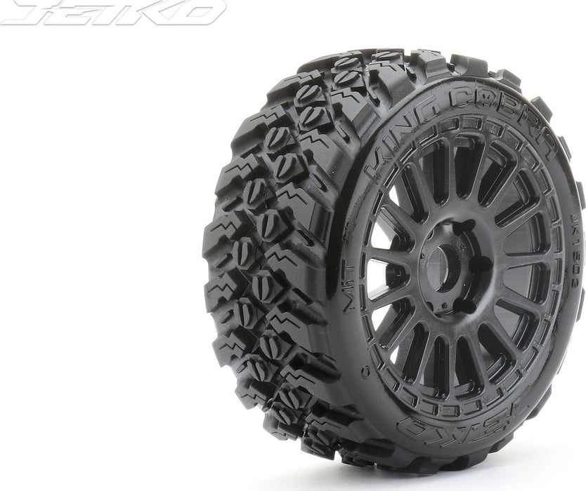 1/8 Buggy King Cobra Tires Mounted on Black Radial Rims,