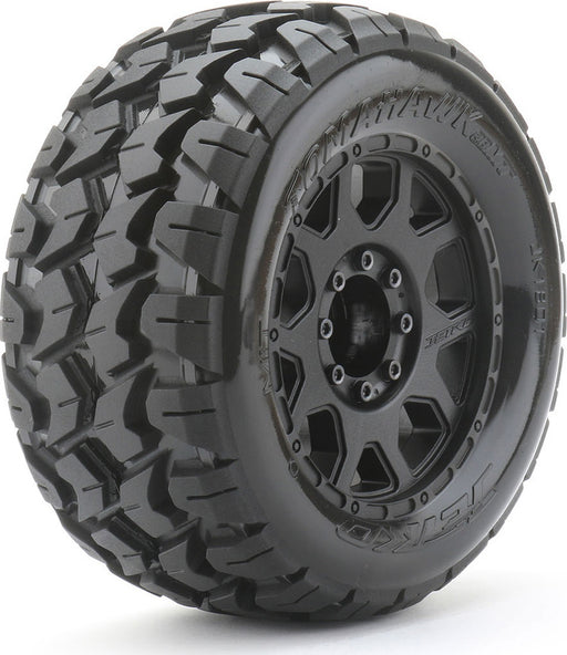 1/8 MT 3.8 Tomahawk Tires Mounted on Black Claw Rims,