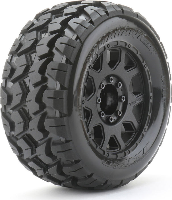 1/8 MT 3.8 Tomahawk Tires Mounted on Black Claw Rims,