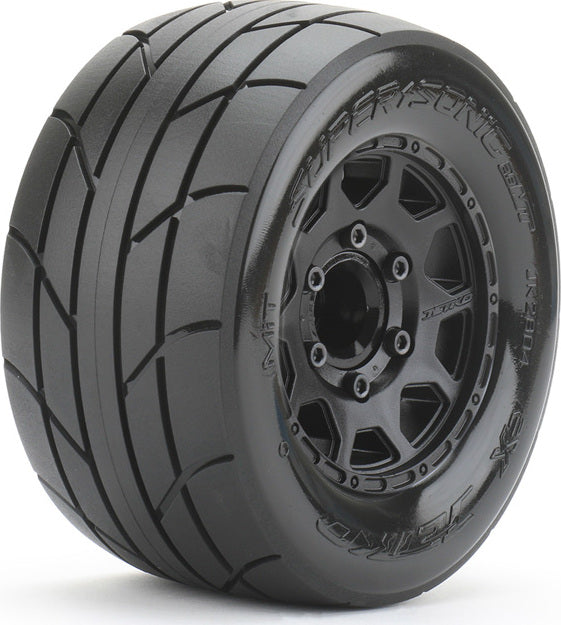 1/10 MT 2.8 Super Sonic Tires Mounted on Black Claw Rims,