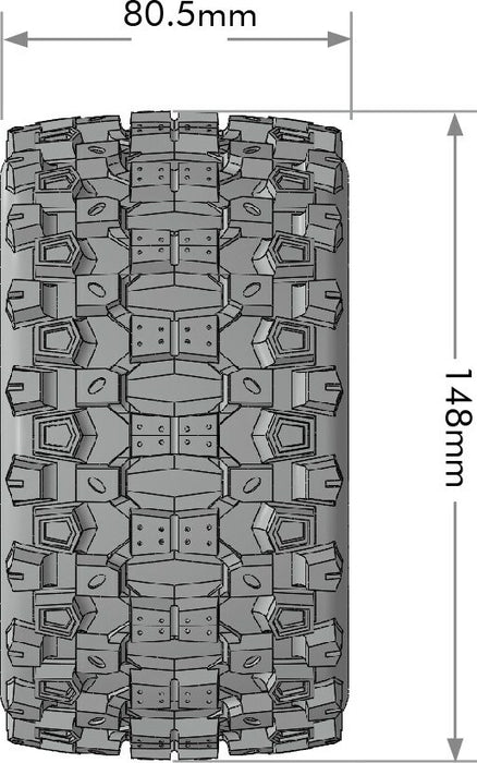 MT-Uphill Speed 1/8 Monster Truck Tires, 0" & 1/2" Offset,