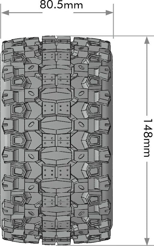 MT-Uphill Speed 1/8 Monster Truck Tires, 0" & 1/2" Offset,