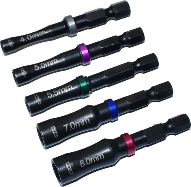 4.0mm , 5.0mm, 5.5mm, 7.0mm & 8.0mm Nut Driver Speed Tip