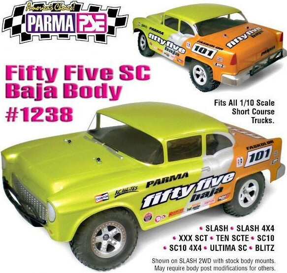 1/10 Parma '55 Muscle Baja Short Course Drag Clear Body