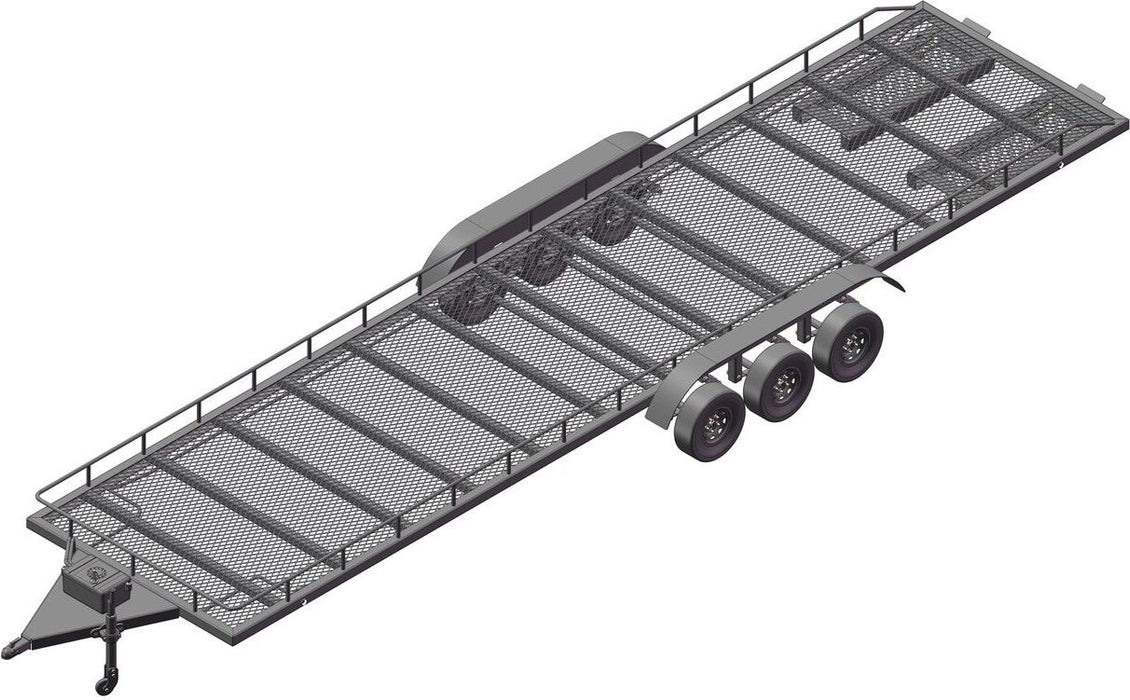 Tri Axle Full Metal Trailer with LED Lights
