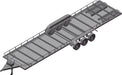 Tri Axle Full Metal Trailer with LED Lights