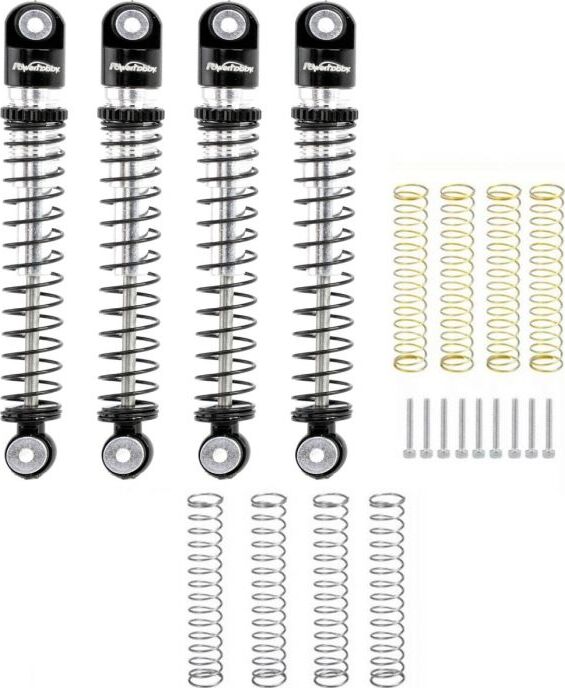1/24 Aluminum 54mm Long Travel Shocks, Black, for Axial SCX24