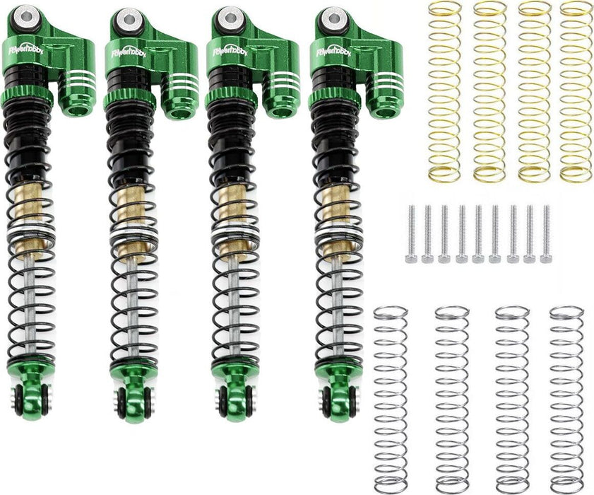 1/24 Aluminum 58mm Long Travel Shocks, Green, for Axial SCX24