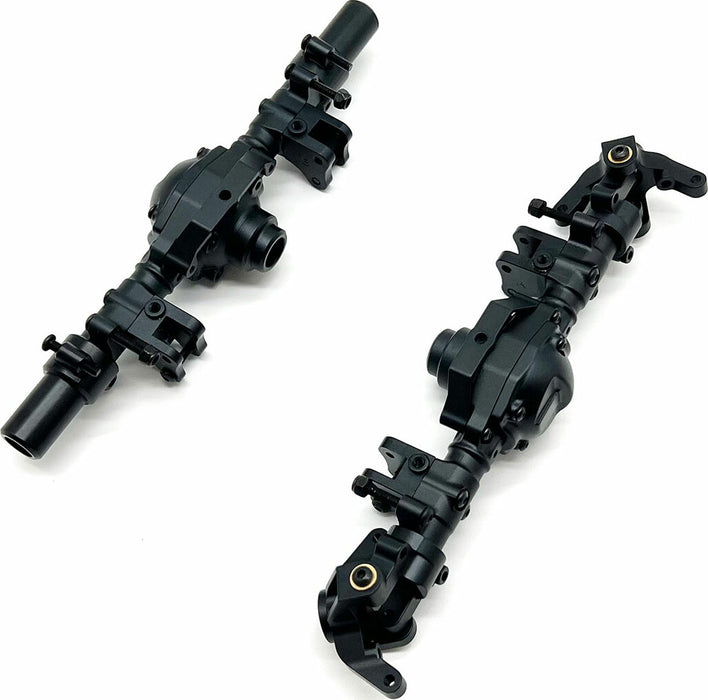 Black Aluminum Axle Housing Set Front & Rear, for CEN Ford