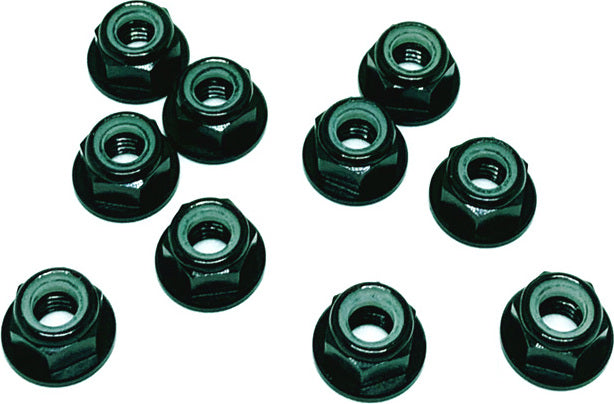 Flanged Nylon Lock Nut M5 (10pcs) Black