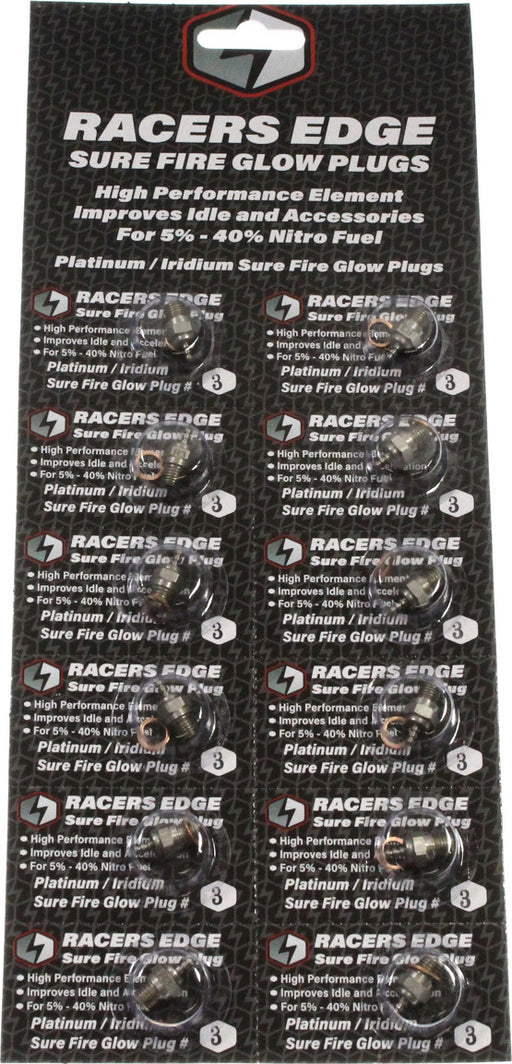 Platinum / Iridum Sure Fire #3 Medium Glow Plugs (12-Pack)