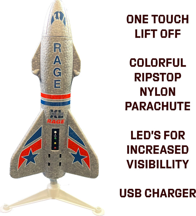 Spinner Missile XL Electric Free-Flight Rocket, Gray