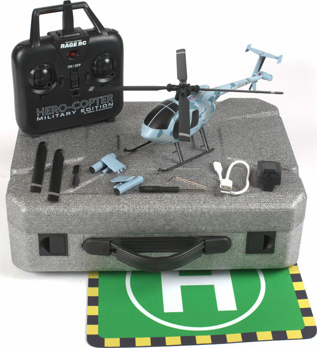 Hero-Copter Military, 4-Blade RTF Heli; Navy