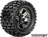 Tracker 1/10 Monster Truck Tire Chrome Black Wheel