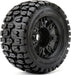 Tracker 1/8 Monster Truck Tires Mounted on Black Wheels,