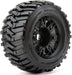 Morph 1/8 Monster Truck Tires Mounted on Black Wheels, 0"
