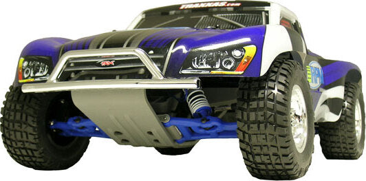 CHROME FR BUMPER & GRAY SKID PLATE FOR SLASH