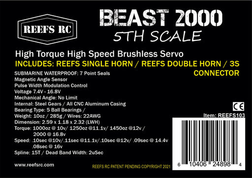 Beast 2000 5th Scale Servo w/ Aluminum Horns & LiPo