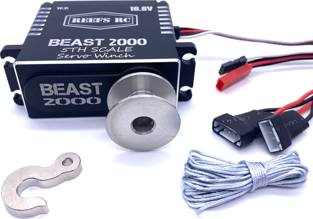 Beast 2000 1/5th Scale Servo Winch w/Spool, Hook & Syn Line
