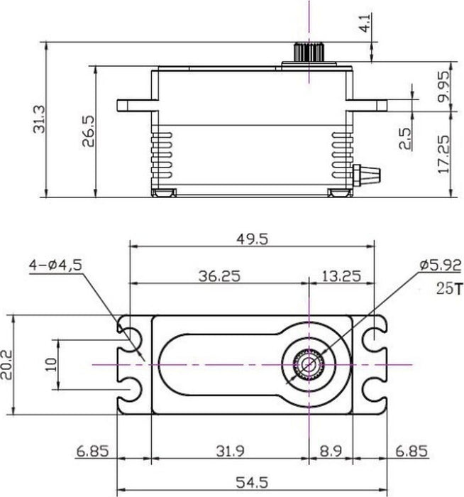 299LP Special Edition Purple High Profile Brushless Servo