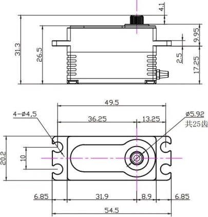 RAW800LP Servo, Brass Edition, Programmable