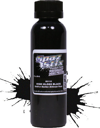 High Gloss Black / Backer, Airbrush Ready Paint, 2oz