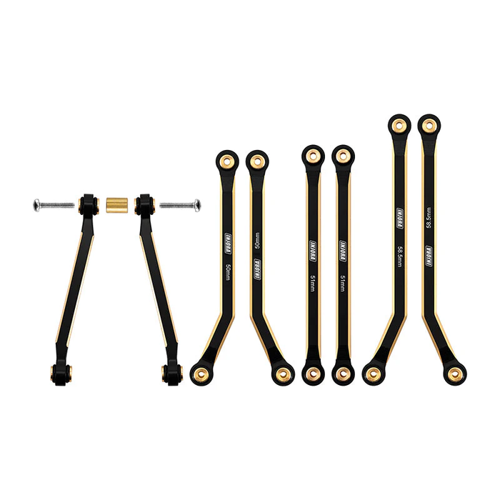 8PCS 37g Heavy Brass High Clearance Chassis 4 Links Set for SCX24 C10 JLU Bronco Base Camp 4Runner