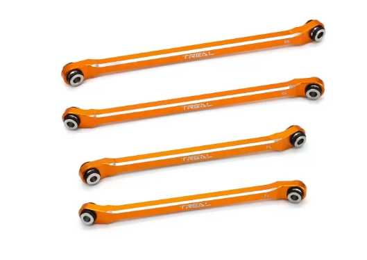 TREAL UTB18 Capra Lower Links Set (4pcs) Aluminum 7075 Lower Chassis 4-Links Upgrades Orange