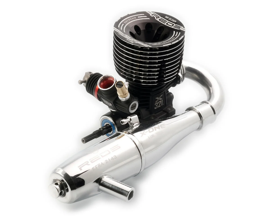 REDS 321 Estremo X-Line 3.5cc (.21) Off-Road Nitro Engine Combo w/2143 Torque X-ONE Pipe (25-30%)