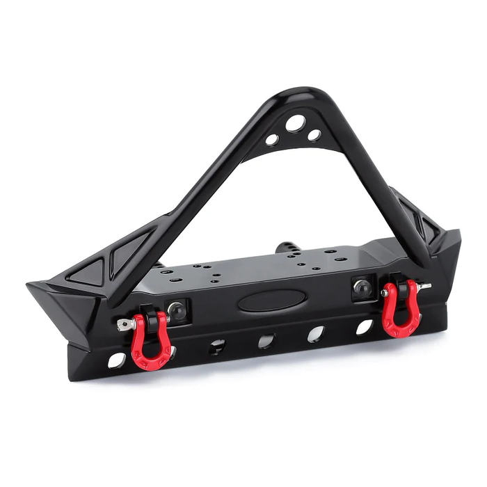 Black Metal Front Bumper With Lights For 1/10 RC Crawler
