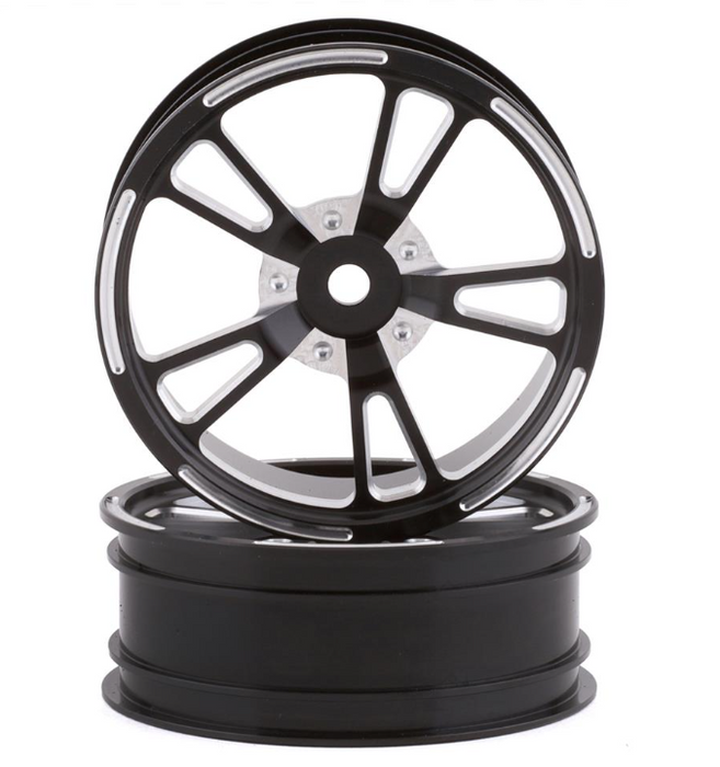 SSD RC V Spoke Aluminum Front 2.2” Drag Racing Wheels (Black) (2)