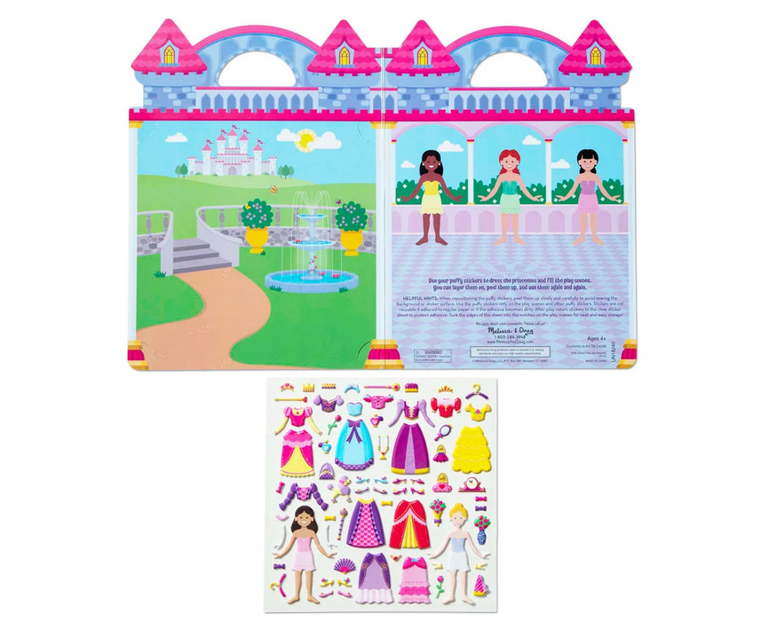 Melissa & Doug Princess Puffy Sticker Play Set w/Reusable Stickers