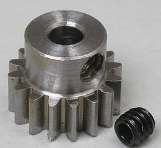 16 Tooth .6 MOD Metric Steel Alloy Pinion Gear, 1/8" Bore