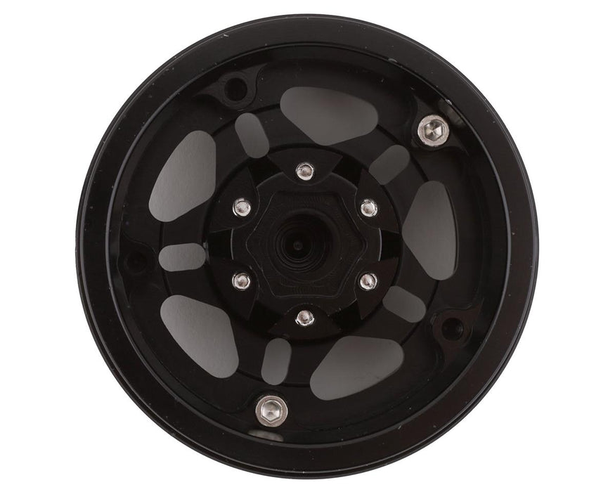Yeah Racing 1.9" Aluminum 5-Spoke Beadlock Wheels w/12mm Hex (Black) (2)