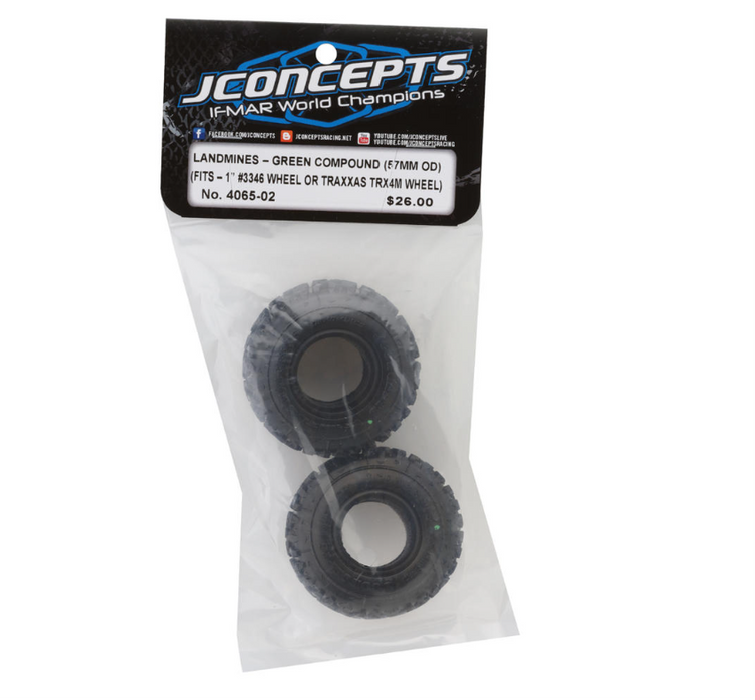 JConcepts Landmines 1.0" All Terrain Crawler Tires (2) (2.25”) (TRX-4M) (Green)