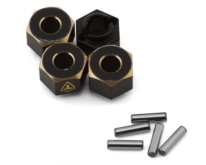 Treal Hobby TRX-4M Extended Brass Wheel Hub Hex (Black) (4) (1.3g) (+6mm Offset)