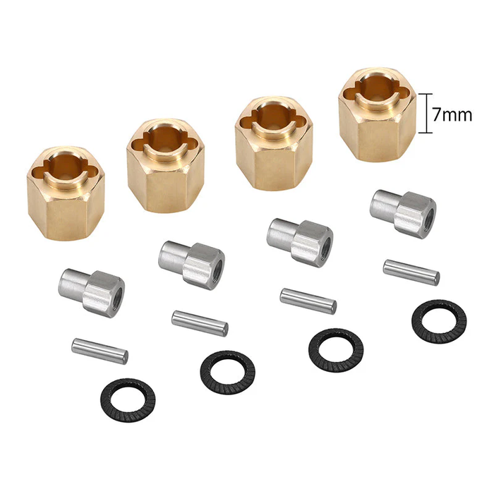 Ascent-18 4PCS 7mm Brass Wheel Hex Hub Extenders